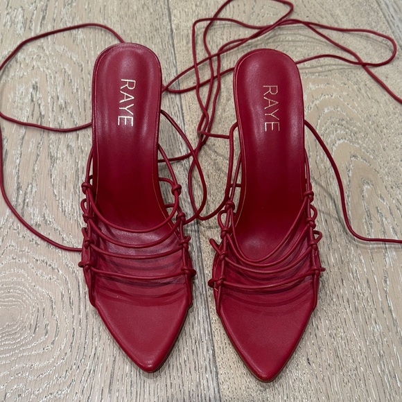 RAYE Burgundy Strappy Heels - Picture 2 of 4